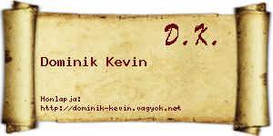 Dominik Kevin névjegykártya