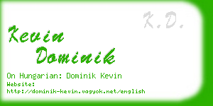 kevin dominik business card